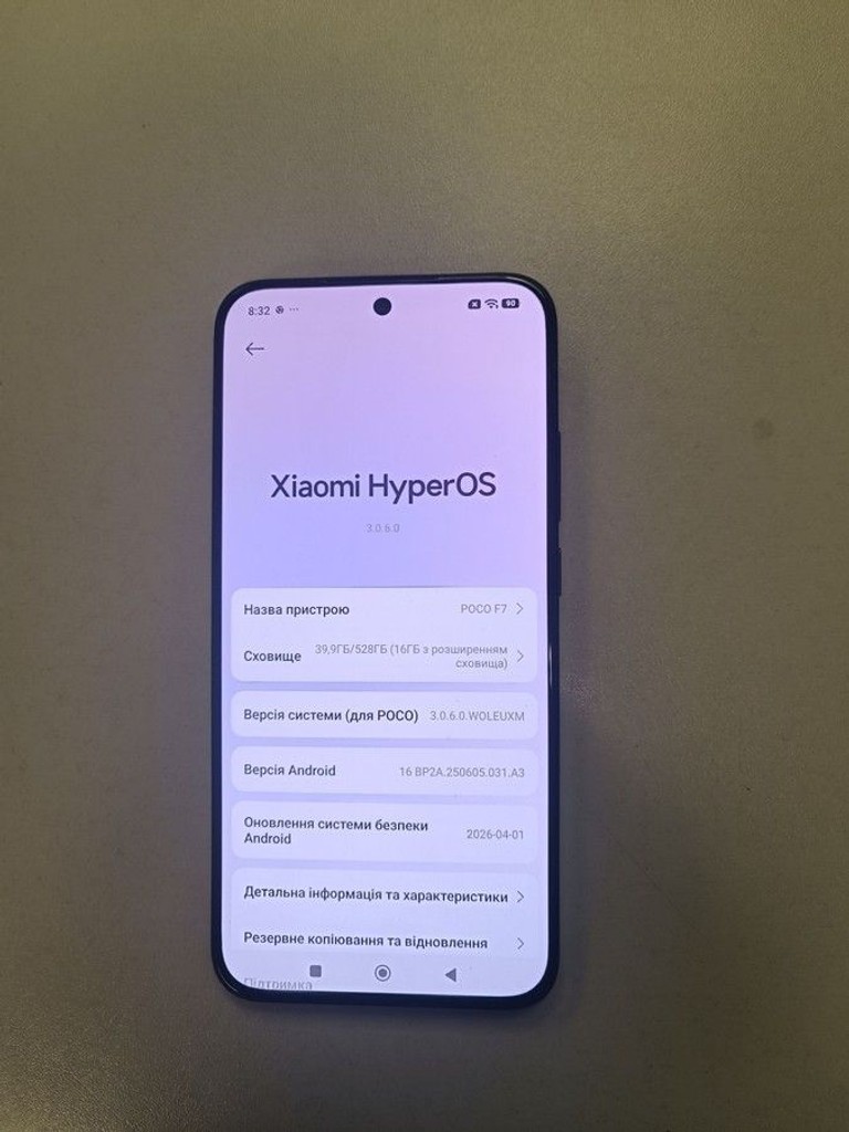 Оголошення Poco F7 12/512GB Black Б/У