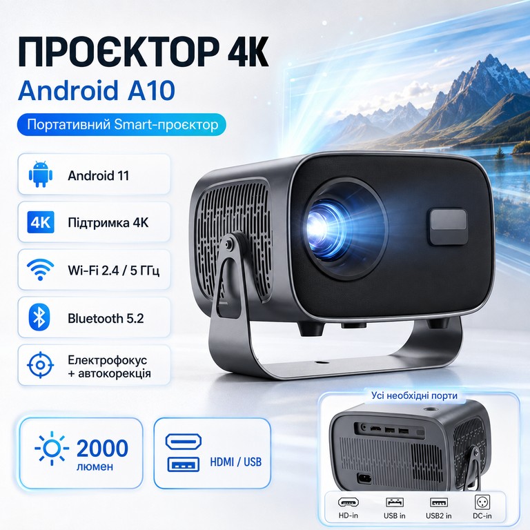 Купити 4K Android A10 з Wi‑Fi 2.4/5 ГГц, Bluetooth 5.2 Б/У