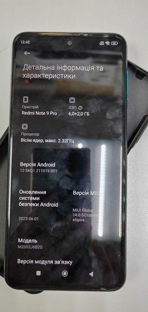 Объявление Xiaomi redmi note 9 pro 6/128gb Б/У