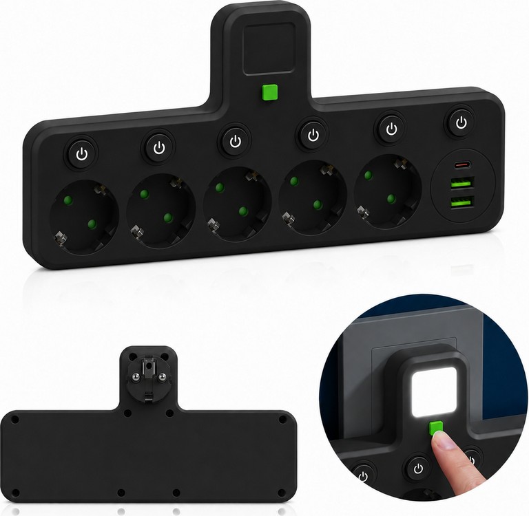 Дешиво Adapter 5 розеток + USB с ломбарда
