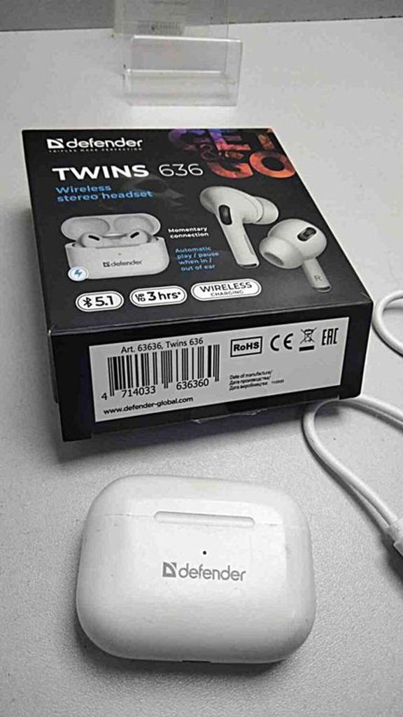 Купить Defender Twins 636 WhiteTWS Pro Bluetooth (63636) Б/У