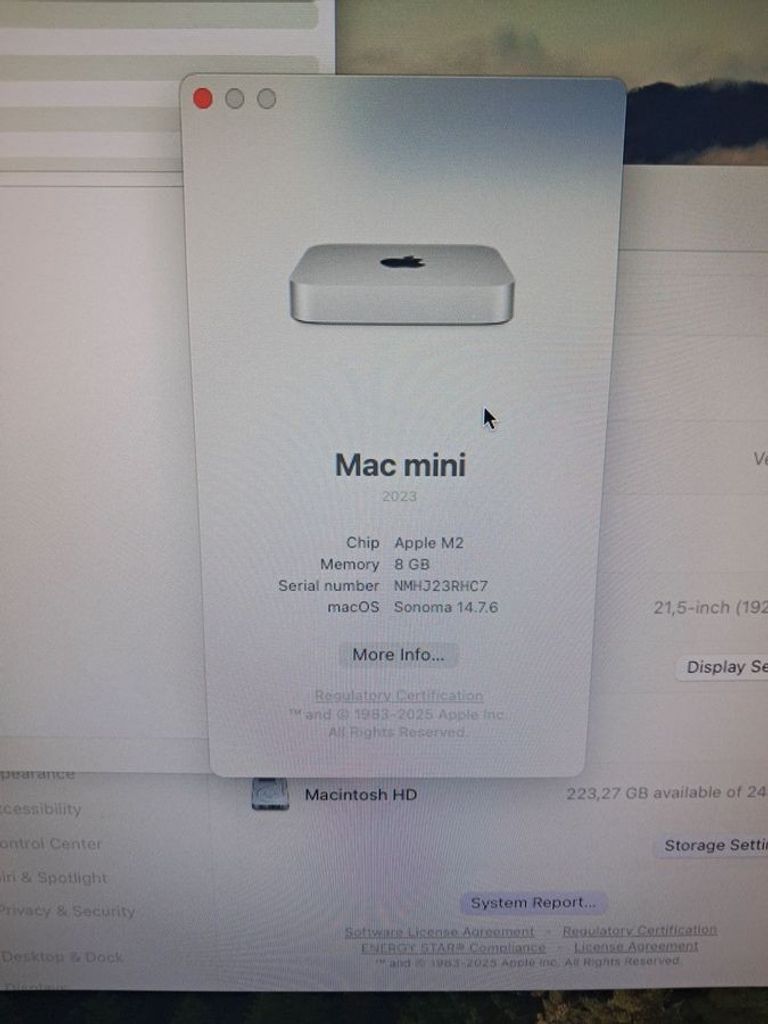 Apple mac mini a2686 mmfj3 m2/8core/ram 8gb/ssd256gb Код:01-200603222. Зображення 6