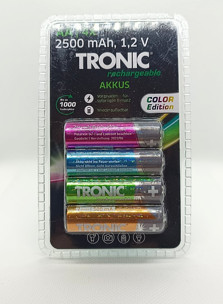 Купить TRONIC AA 2500 mAh 1.2V Rechargeable Color Edition Б/У