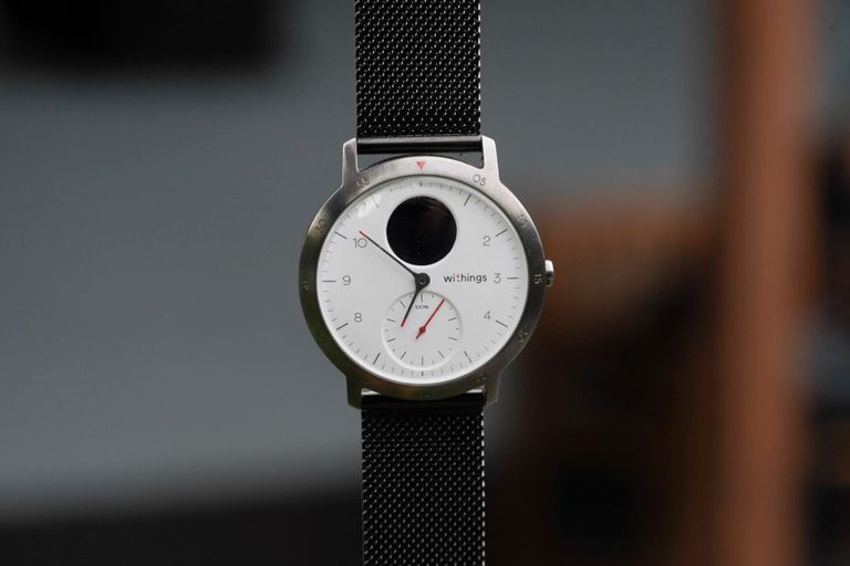 Купить Гібридний розумний годинник Withings Steel HR Sport (білий циферблат) підтримка Android/iOS, крокомір, пульсометр, час роботи: 3 Б/У