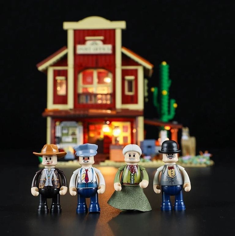 Акція! Іграшка-будівельний блок із серії Funwhole Western, західне поштове відділення зі світлодіодним освітленням. Нове. Код:null. Зображення 7