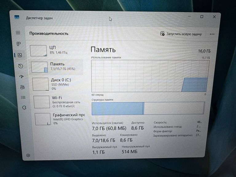 Дешиво Lenovo 16/core i5-12450h ddr5/16gb ddr5/hdd *відсутній/ssd 512 gb/*інтегрована с ломбарда