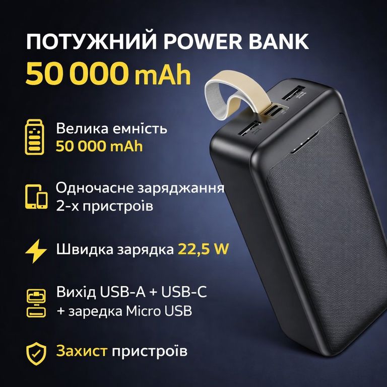 Awei J111B 50000 mAh Код:null. Зображення 7