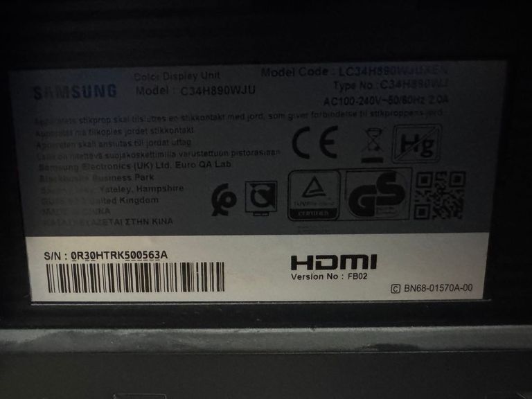 Оголошення Samsung c34h890 / lc34h890 Б/У