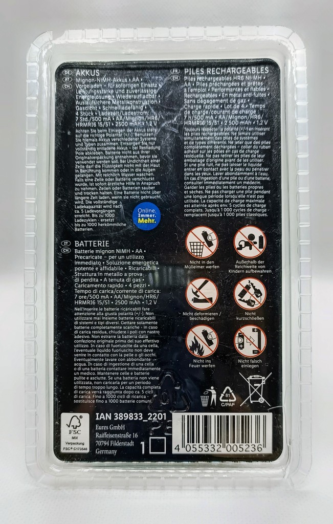 Объявление TRONIC AA 2500 mAh 1.2V Rechargeable Color Edition Б/У