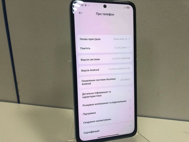 Объявление Xiaomi Redmi Note 14 8/256GB Ocean Blue Б/У