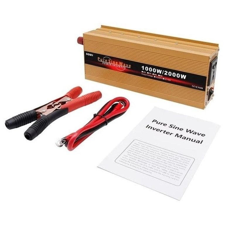 Купити Інвертор HOULI 1000/2000Вт 12-220V Чистий сінус для побутових приладів/гаджетів Б/У