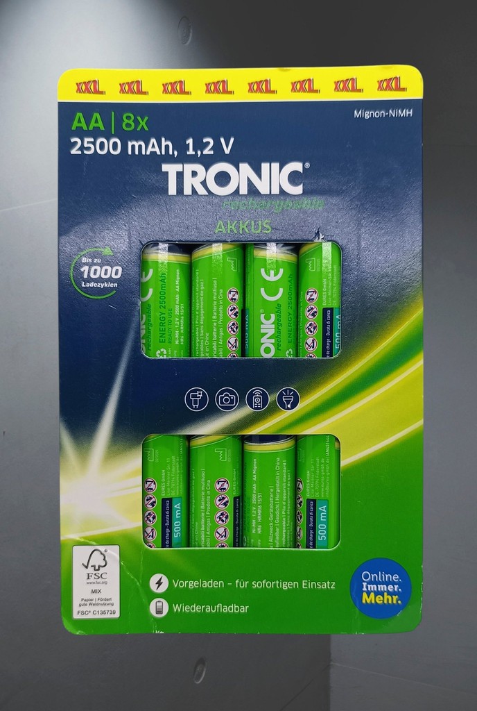 Купити TRONIC AA 2500 mAh Rechargeable (8 шт.) Б/У
