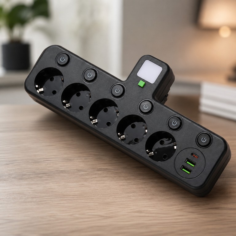 Объявление Adapter 5 розеток + USB Б/У