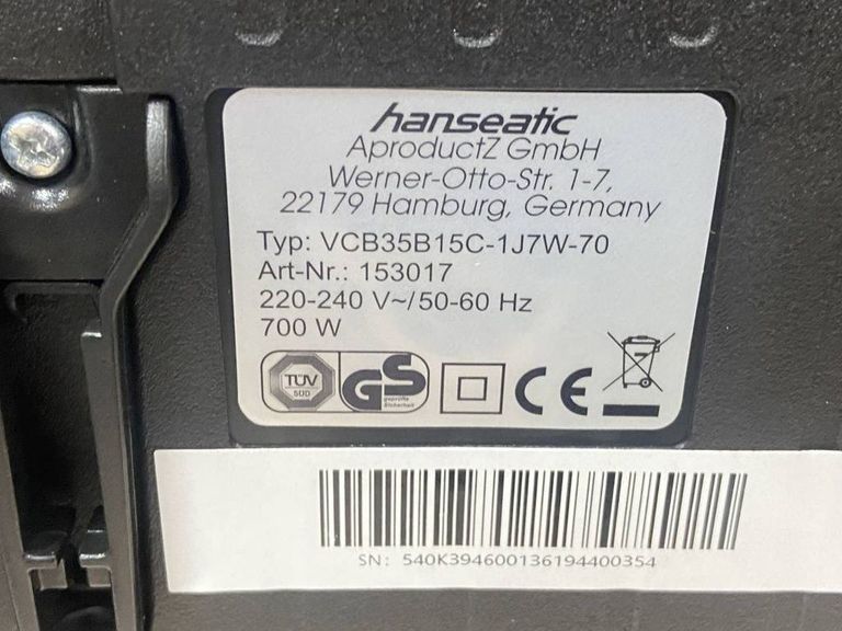 Hanseatic vcb35b15c1j7w70