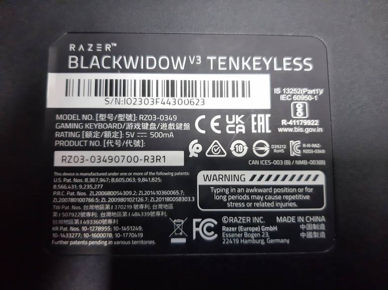 Дешиво Razer blackwidow v3 tkl с ломбарда