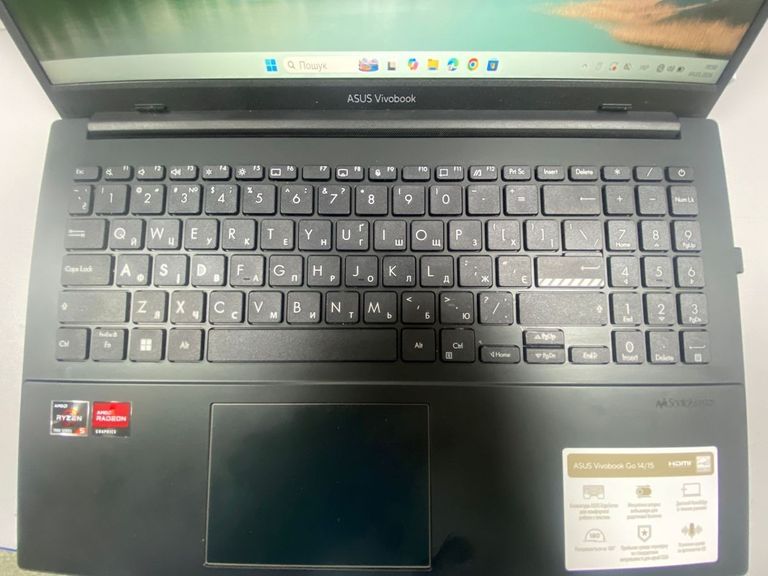 Оголошення Asus 15/ryzen 5 7520u ddr5/16gb ddr5/ssd 1000 gb/*інтегрована Б/У