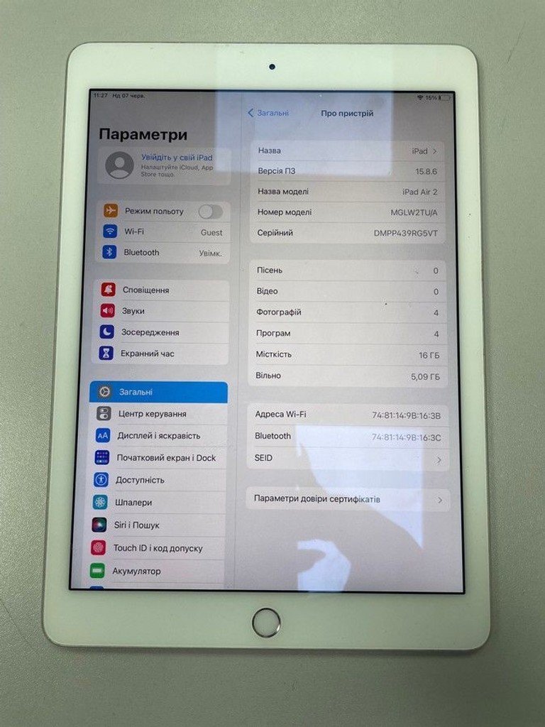 Купить Apple ipad air 2 wifi a1566 16gb Б/У