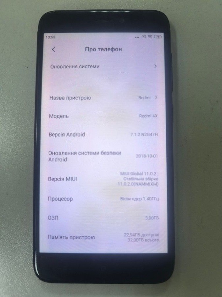 Дешево Xiaomi Redmi 4x 3/32GB Black з ломбарду