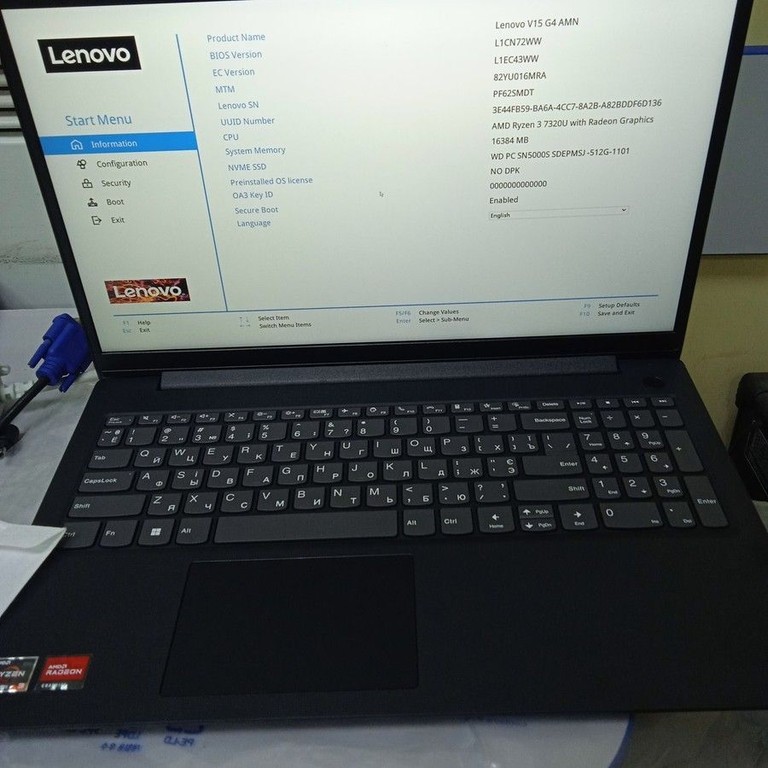 Lenovo 15/ryzen 3 7320u ddr5/16gb ddr5/hdd *відсутній/ssd 512 gb/*інтегрована Код:01-201103814. Зображення 6