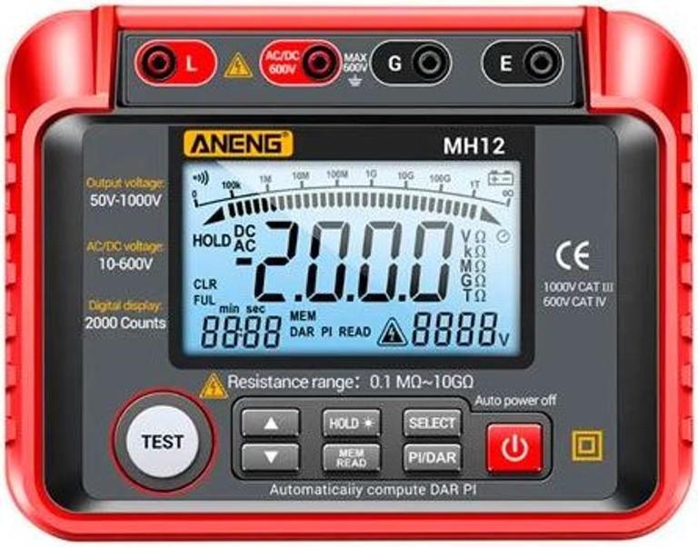 Купити опору ANENG MH12 до 10ГОм, DAR PI, мегаомметр Б/У