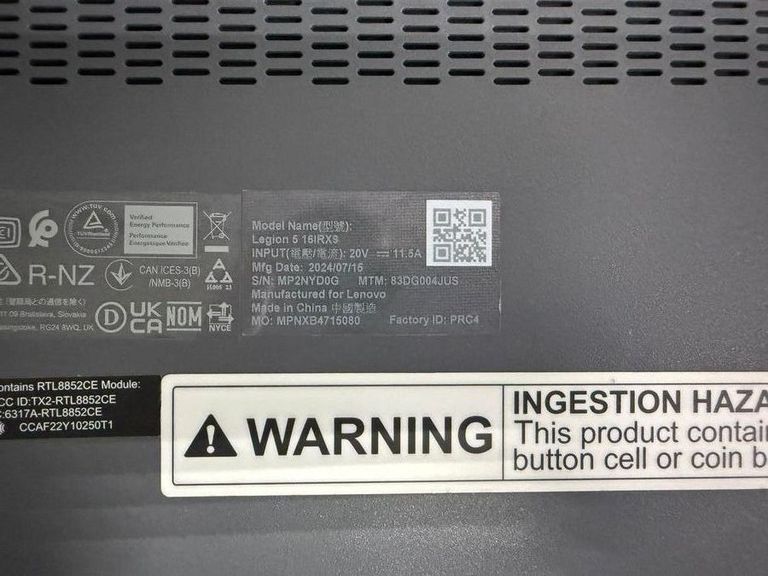 Lenovo 16/core i9-14900hx ddr5/32gb ddr5/hdd *відсутній/ssd 1000 gb/geforce rtx4060 8gb Код:01-200805344. Изображение 7