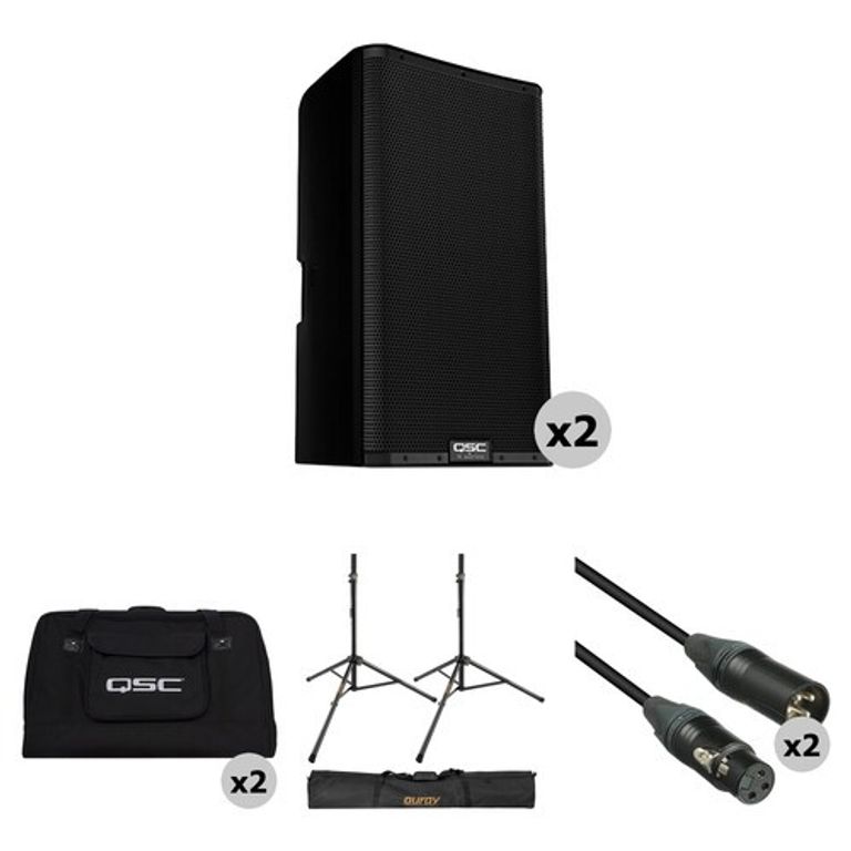 Купить QSC K12.2 K.2 Series 12 2000W Powered Speaker Pair with Essential Accessories Kit Б/У