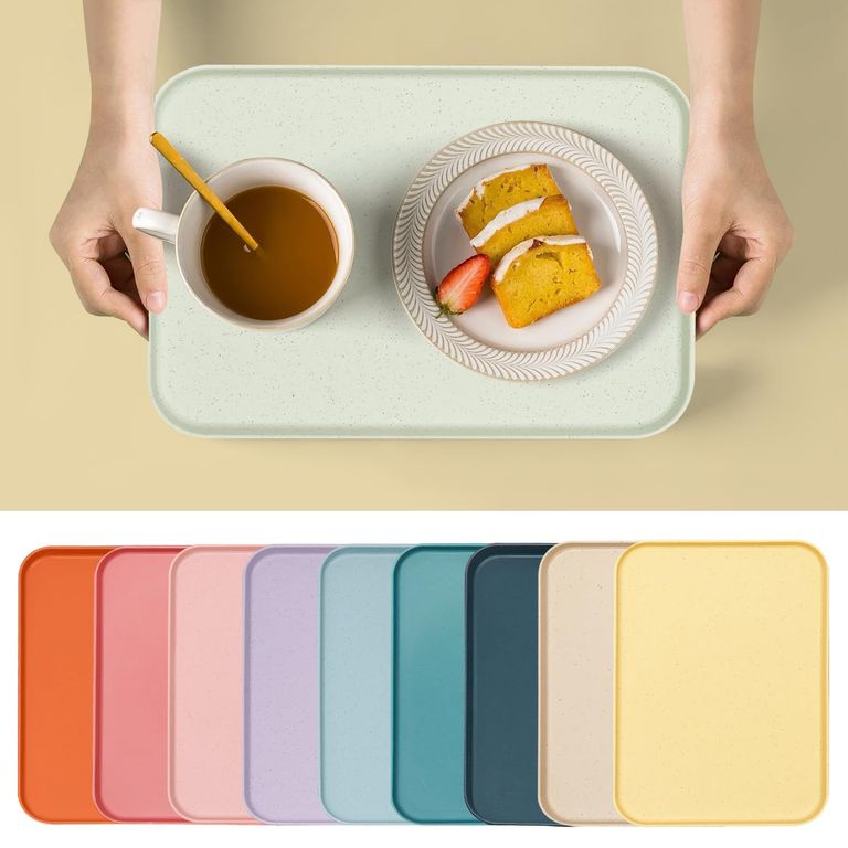 Набір із 20 сервірувальних підносів, пластикові підноси, барвисті 10 кольорів, нековзний піднос. Новий. Код:null. Зображення 10