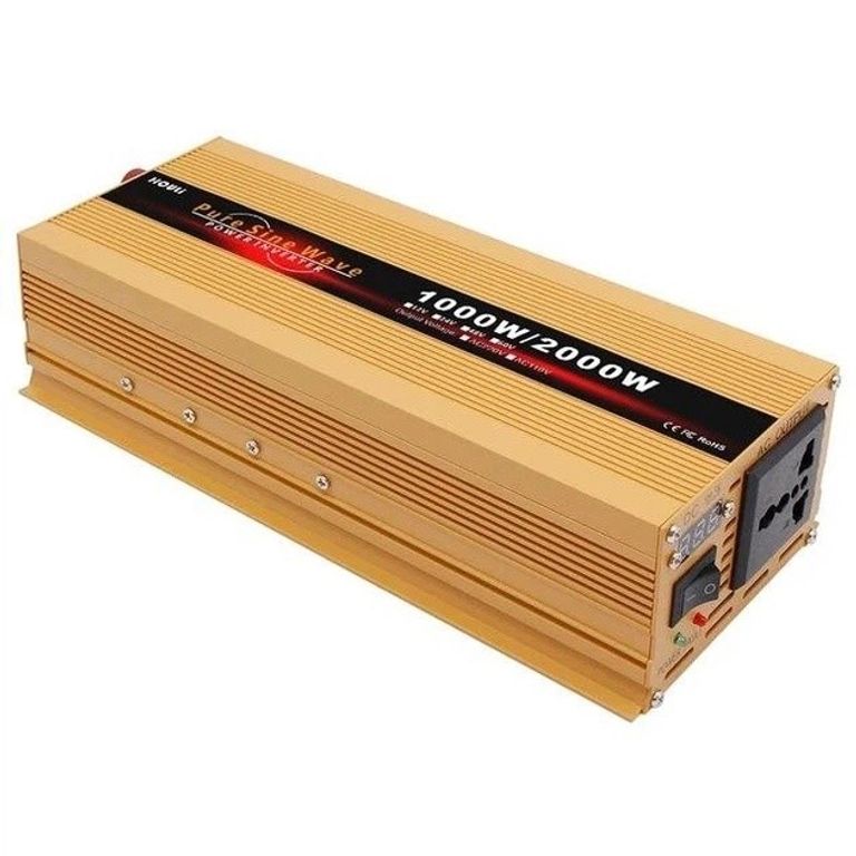 Інвертор HOULI 1000/2000Вт 12-220V Чистий сінус для побутових приладів/гаджетів Код:null. Зображення 4