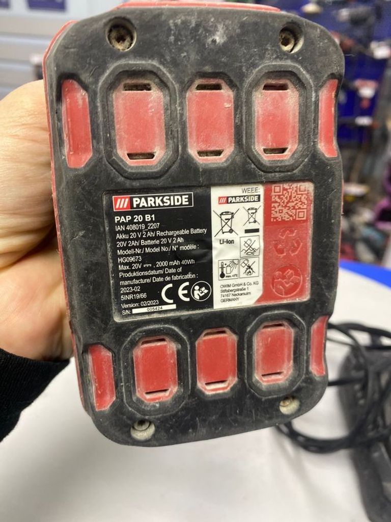 Оголошення Parkside pabs 20-li e6 1акб + зп + набір Б/У