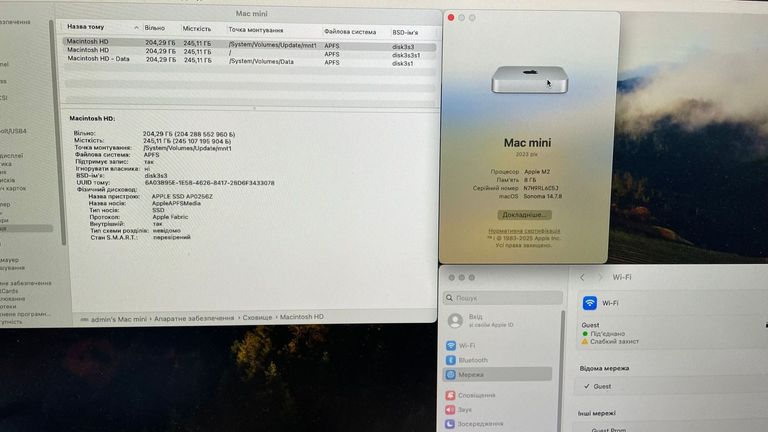 Apple mac mini a2686 mmfj3 m2/8core/ram 8gb/ssd256gb Код:01-200627103. Изображение 7