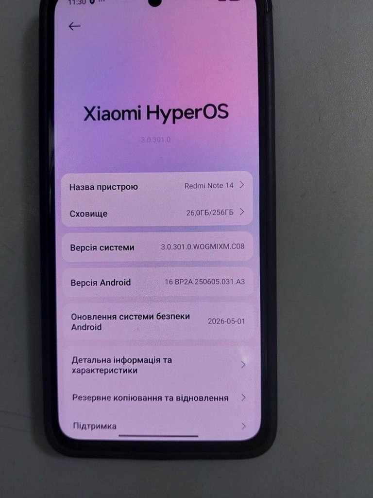 Объявление Xiaomi redmi note 14 8/256gb Б/У