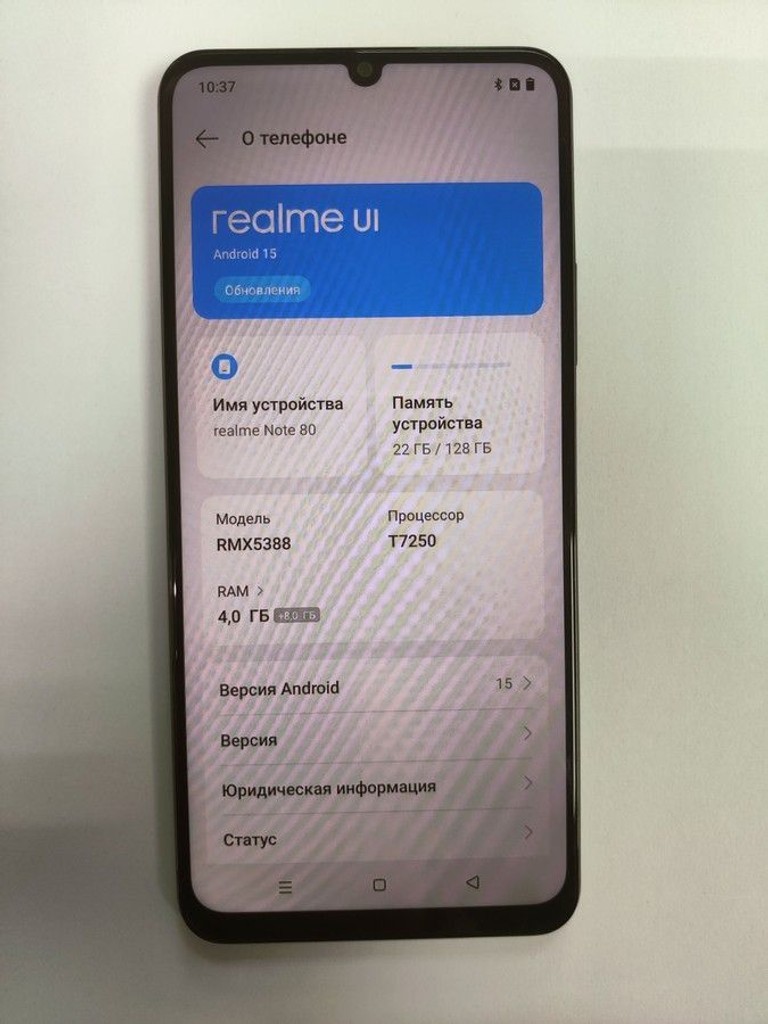 Объявление Realme Note 80 4/128GB Storm Black Б/У