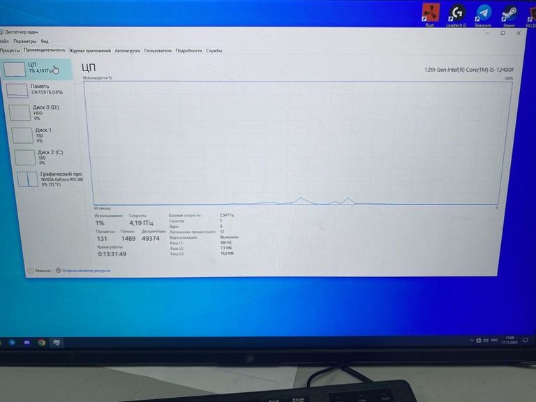 Купить Пк intel core i5-12400f/ram 16 gb/hdd 1000 gb+відсутній/ssd 480 gb+500 gb/nvidia rtx 3060 (geforce) 12g Б/У