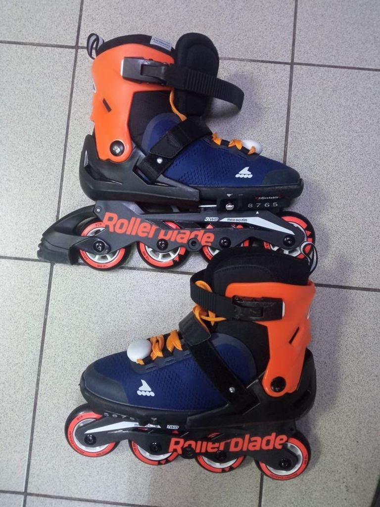 Купить Rollerblade Microblade 3WD / размер 33-36.5 blue royal/lime (07221700159 33-36.5) Б/У