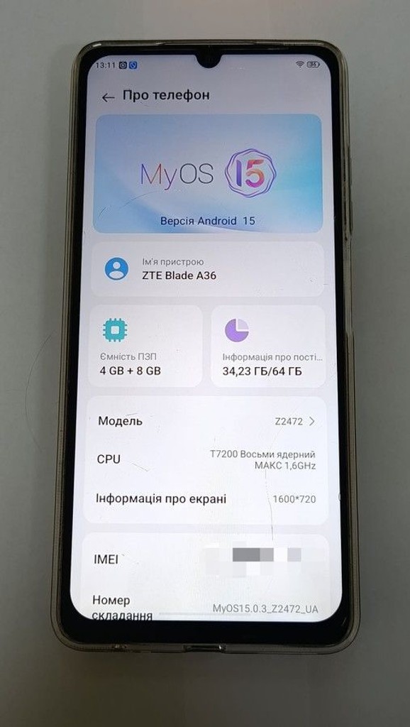 Дешево Zte Blade A36 4/64GB Green з ломбарду