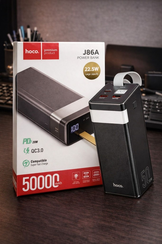 Купить Hoco J86A Power Bank 50000mAh 22.5W 5A с фонариком Б/У