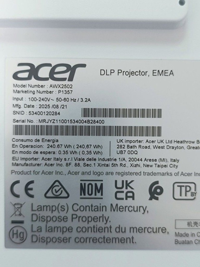 Оголошення Acer P1357 WXGA (MR.JYZ11.001) Б/У