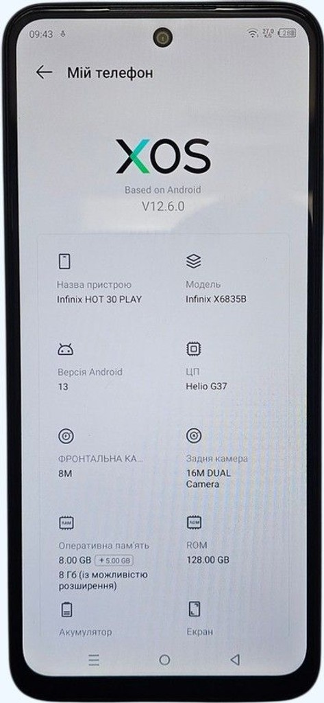 Купити Infinix hot 30 play x6835b 8/128gb Б/У