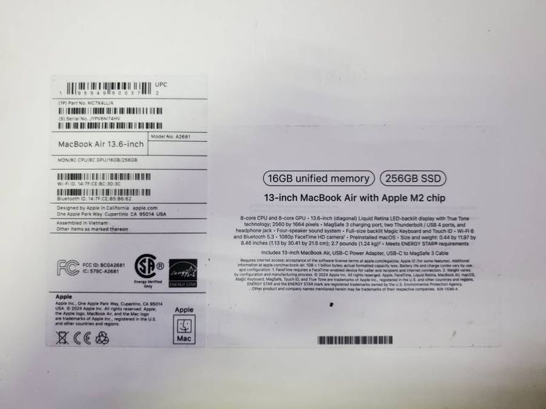 Apple macbook air 13,6" m2 2022 Код:01-200443538. Зображення 16