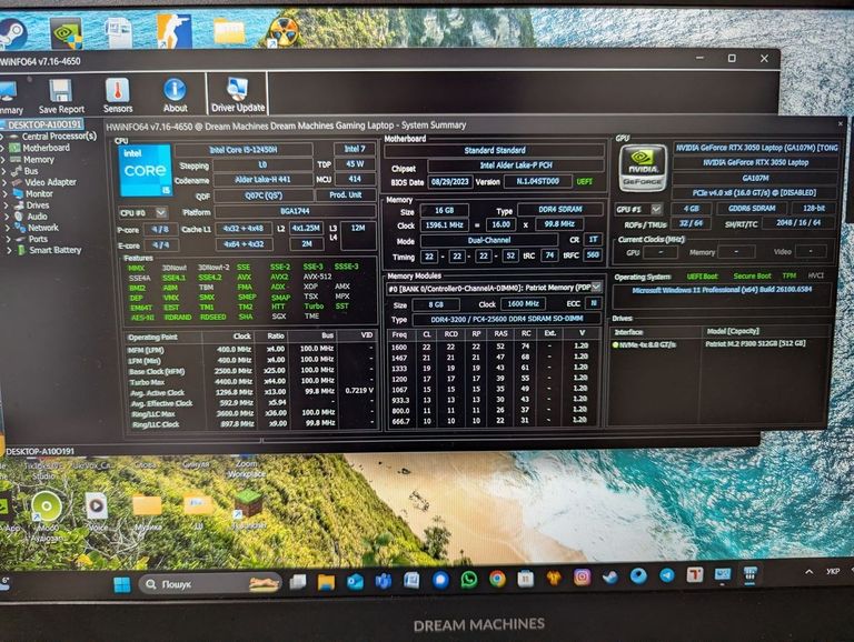 Оголошення Dream Machines 15/core i5-12450h ddr5/16gb ddr5/ssd 512 gb/geforce rtx3050 4gb Б/У