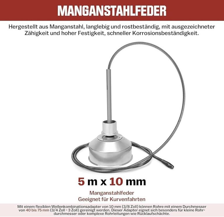 каналізації 850 Вт, діаметр 28 м, 14,5 м Ø 16 мм, спіраль 5 м Ø 10 мм для труб Ø 20-200 мм, 12 голово Код:null. Зображення 7