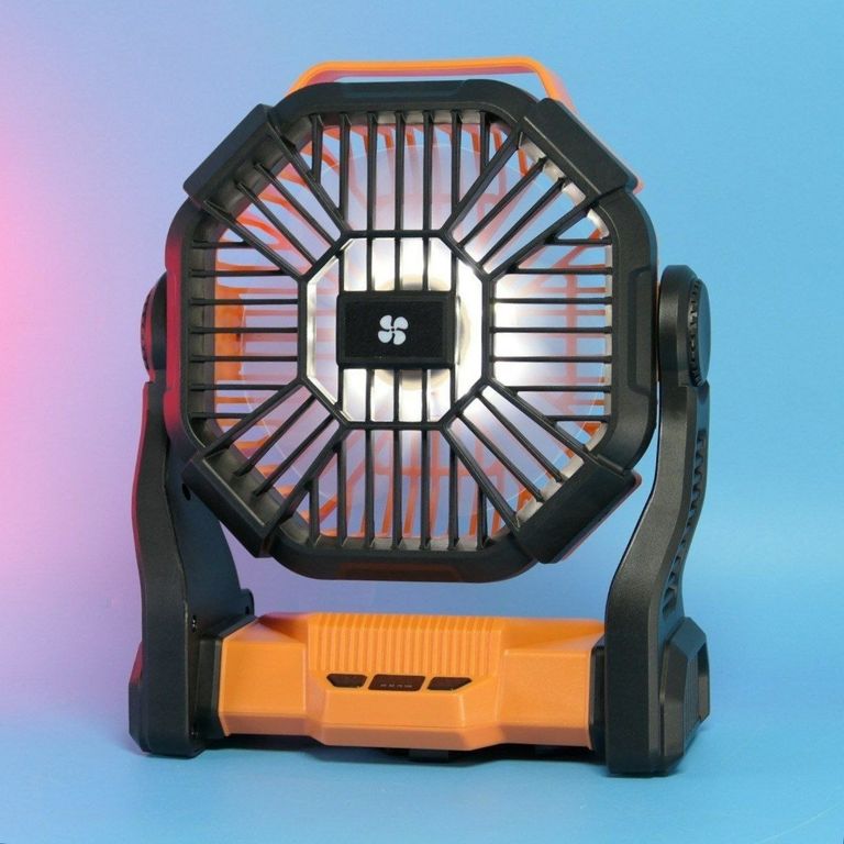 Купити Вентилятор портативний акумуляторний зі світлодіодним ліхтарем GLOGLOW, для кемпінгу, для намету, для пікніка на відкритому пові Б/У