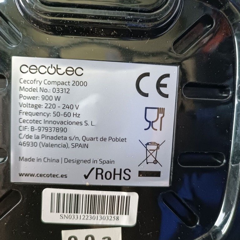 Cecotec Cecofry Compact 2000 (CCTC-03312) Код:01-200967924. Изображение 5
