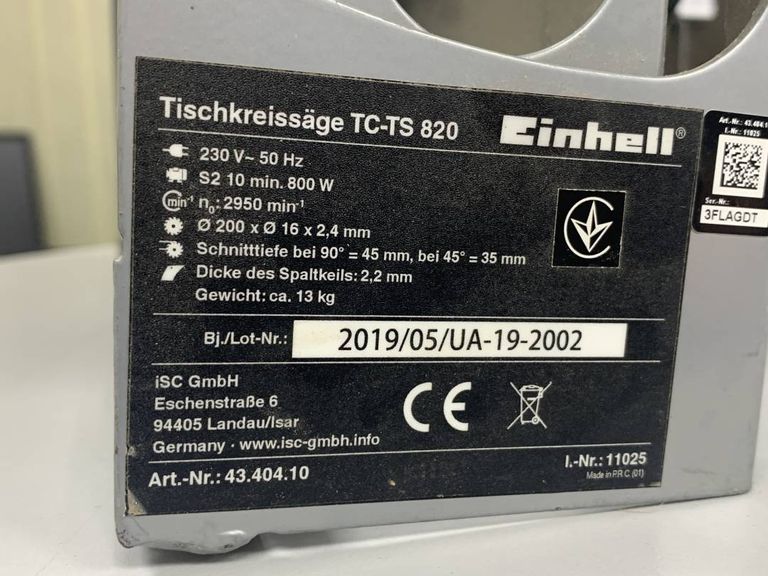 Einhell tc-ts 820