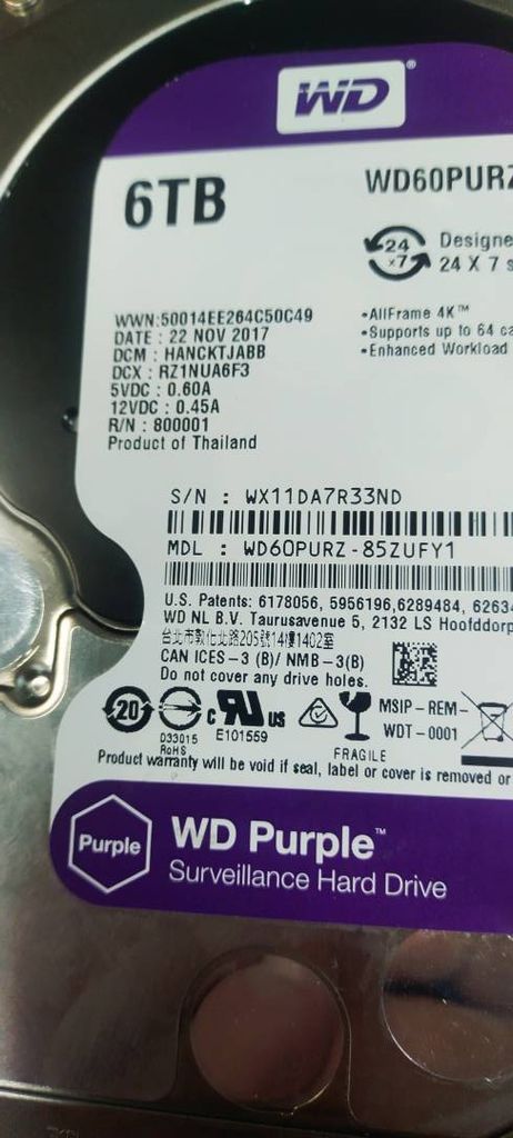 Объявление Wd purple surveillance 6 tb Б/У