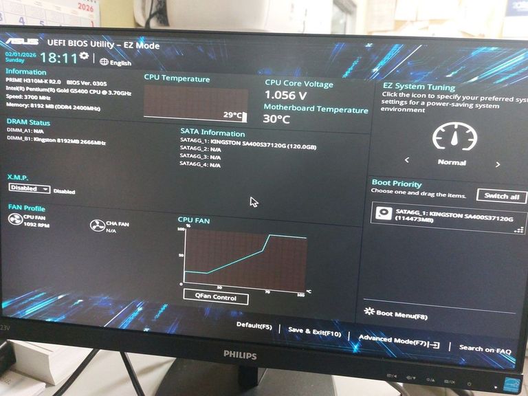 Купити Пк intel pentium g5400 gold/ram 8 gb/hdd відсутній/ssd 120 gb/інтегрована Б/У