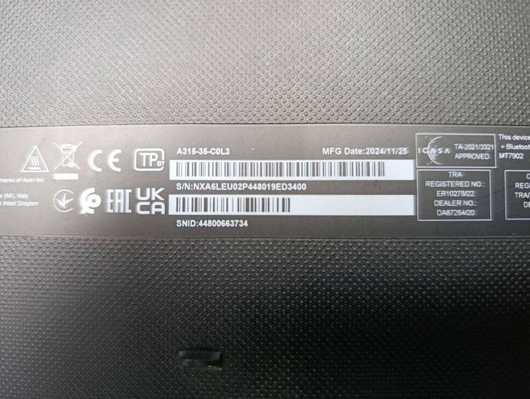 Розпродаж Acer 15/celeron n4500 ddr4/4gb ddr4/hdd *відсутній/ssd 128 gb/*інтегрована, продавець Техноскарб