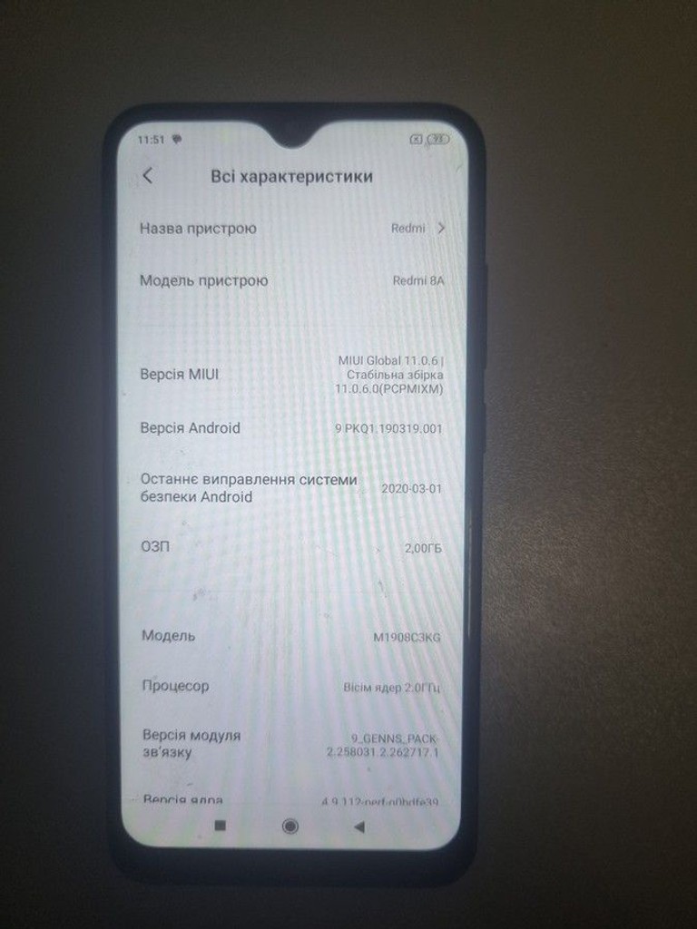 Оголошення Xiaomi Redmi 8A 2/32GB Black Б/У
