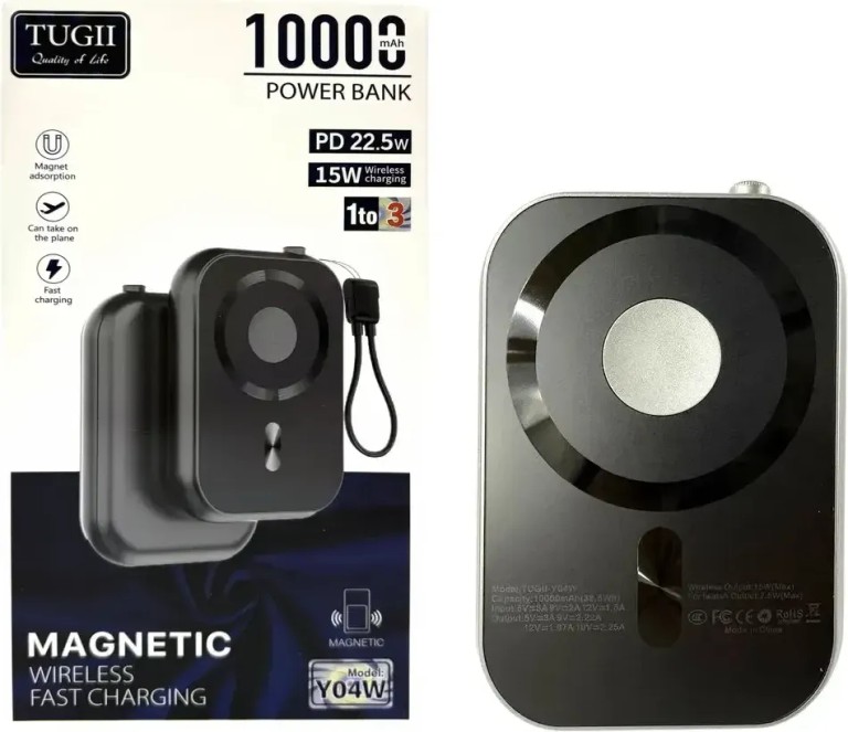 TUGII Y04W 10000мАч PD 20Вт QC 22,5Вт 38Вт*ч 3 в 1 Код:null. Зображення 5
