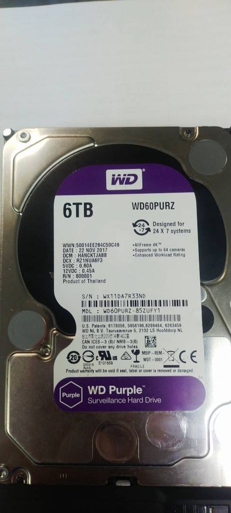 Купить Wd purple surveillance 6 tb Б/У